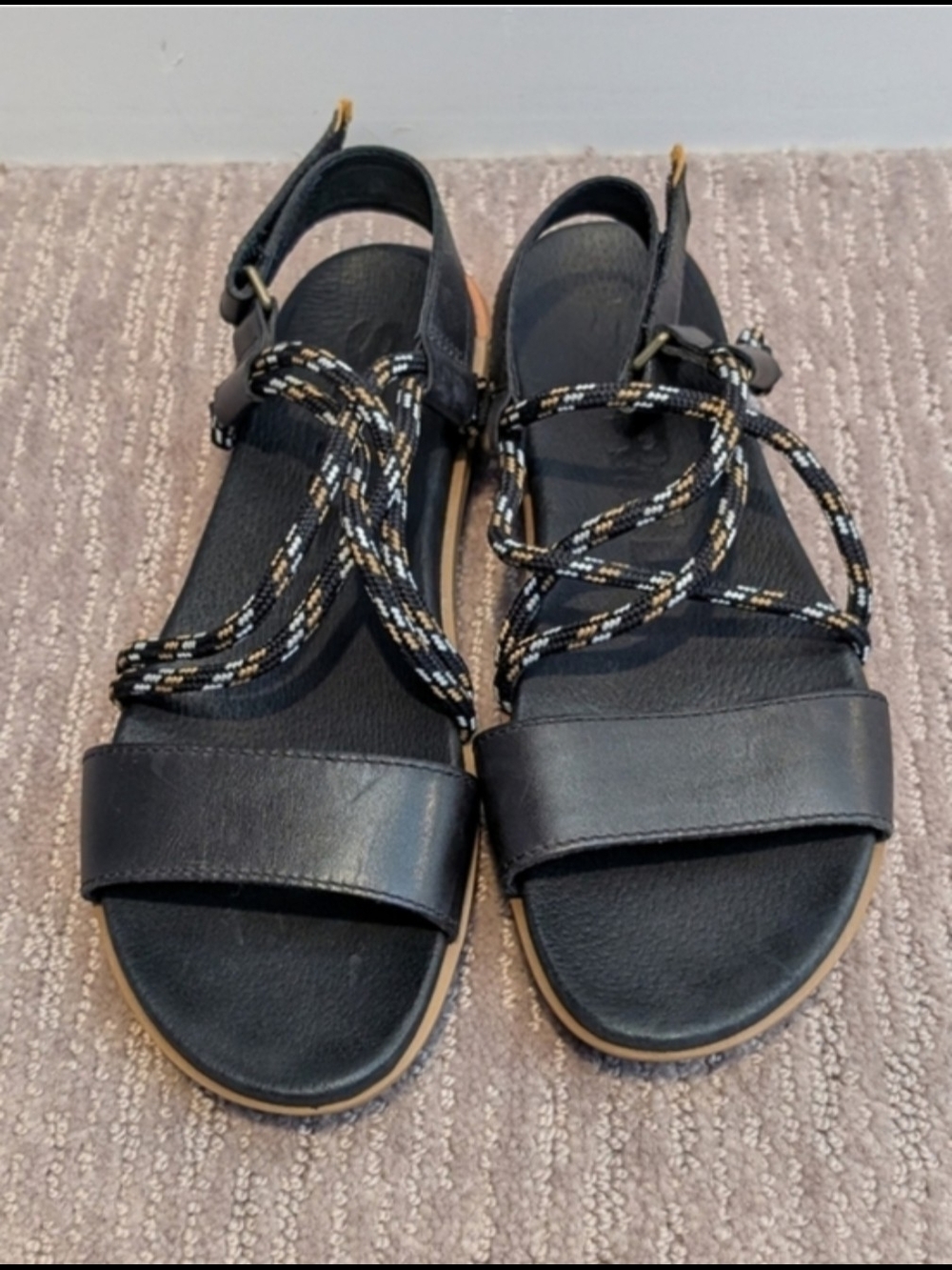 Black Braided Sorel Sandals (Torpedo II?)